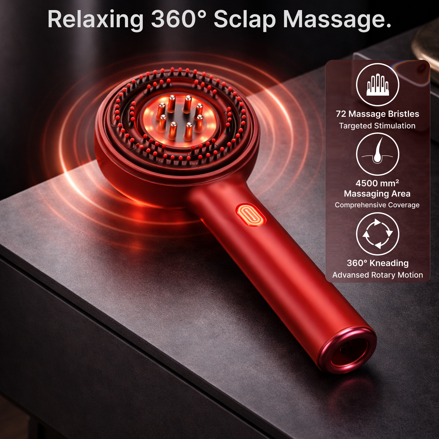 HeadShine™ 3-in-1 Scalp Massager with Red Light Therapy